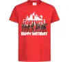 Дитяча футболка Fortnite Happy Birthday 8 Червоний фото