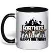 Чашка з кольоровою ручкою Fortnite Happy Birthday 8 Чорний фото