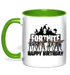 Чашка з кольоровою ручкою Fortnite Happy Birthday 8 Лаймовий фото