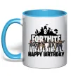 Чашка з кольоровою ручкою Fortnite Happy Birthday 8 Блакитний фото