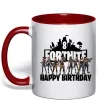 Чашка з кольоровою ручкою Fortnite Happy Birthday 8 Червоний фото
