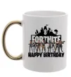 Чашка з кольоровою ручкою Fortnite Happy Birthday 8 Золото фото