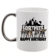 Чашка з кольоровою ручкою Fortnite Happy Birthday 8 Срібло фото