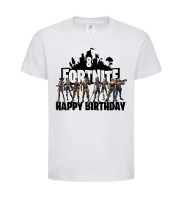 Детская футболка Fortnite Happy Birthday 8 Белый фото