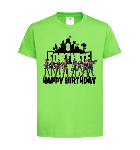 Дитяча футболка Fortnite Happy Birthday 8 Лаймовий фото