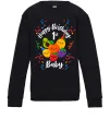 Детский Свитшот Hey bear happy birthday 1 Черный фото