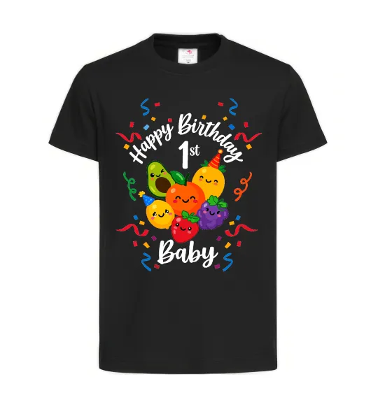 Детская футболка Hey bear happy birthday 1 Черный фото