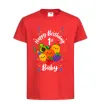 Детская футболка Hey bear happy birthday 1 Красный фото