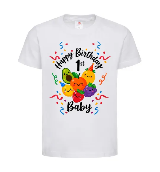 Детская футболка Hey bear happy birthday 1 Белый фото