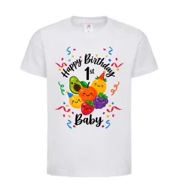 Дитяча футболка Hey bear happy birthday 1 Білий фото