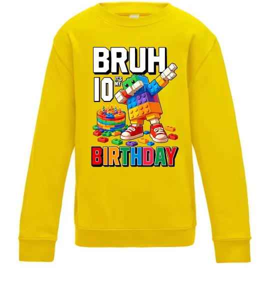 Дитячий світшот Lego 10 birthday bruh Сонячно жовтий фото