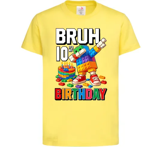 Дитяча футболка Lego 10 birthday bruh Лимонний фото
