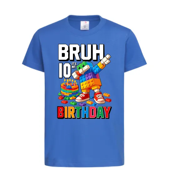 Дитяча футболка Lego 10 birthday bruh Яскраво-синій фото