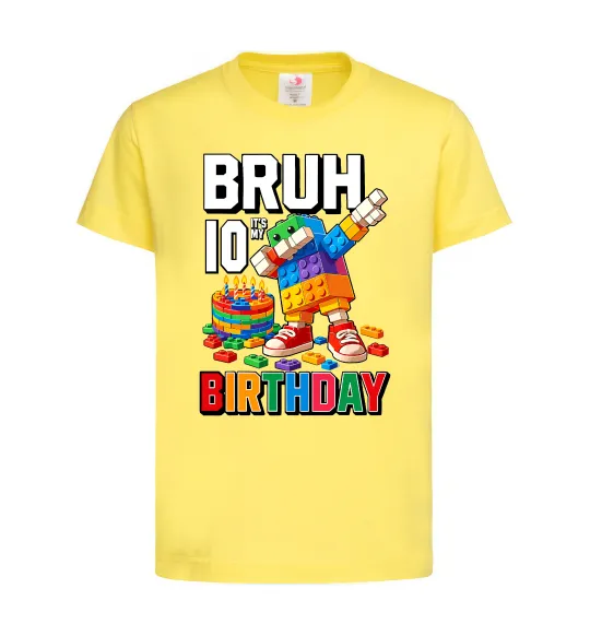 Дитяча футболка Lego 10 birthday bruh Лимонний фото