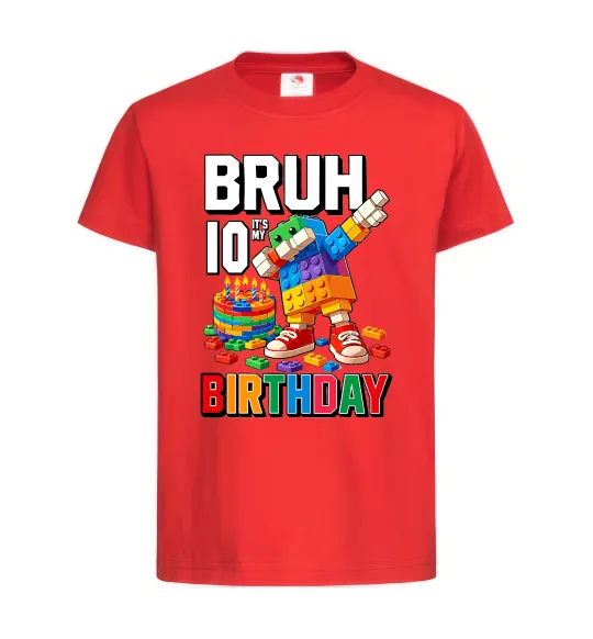 Дитяча футболка Lego 10 birthday bruh Червоний фото