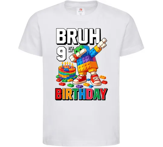Дитяча футболка Lego 9 Birthday bruh Білий фото
