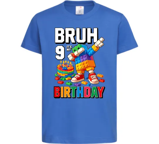 Дитяча футболка Lego 9 Birthday bruh Яскраво-синій фото
