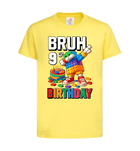 Дитяча футболка Lego 9 Birthday bruh Лимонний фото