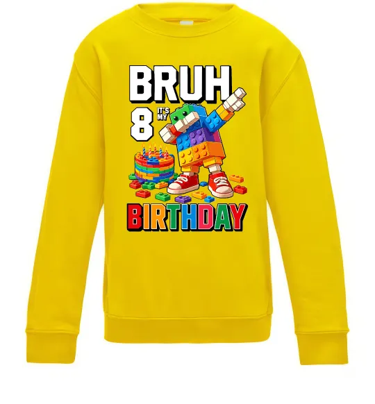 Дитячий світшот Lego 8 Birthday bruh Сонячно жовтий фото