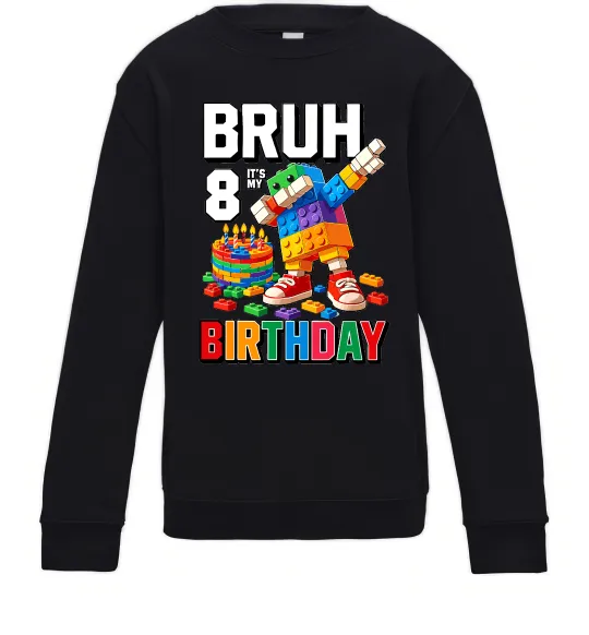 Дитячий світшот Lego 8 Birthday bruh Чорний фото