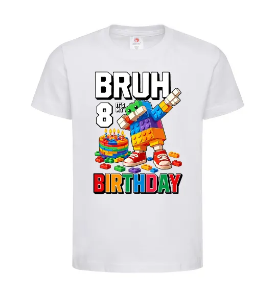 Дитяча футболка Lego 8 Birthday bruh Білий фото