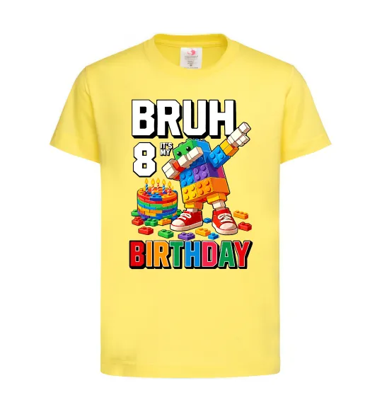 Дитяча футболка Lego 8 Birthday bruh Лимонний фото