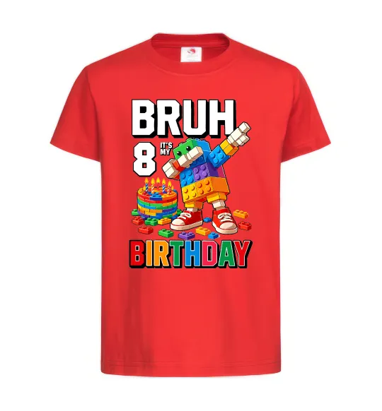 Дитяча футболка Lego 8 Birthday bruh Червоний фото