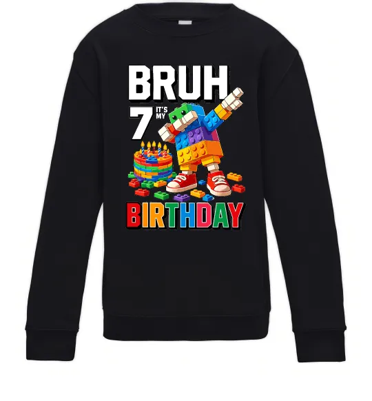 Дитячий світшот Lego 7 Birthday bruh Чорний фото