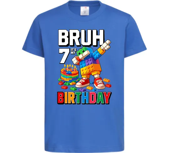 Дитяча футболка Lego 7 Birthday bruh Яскраво-синій фото