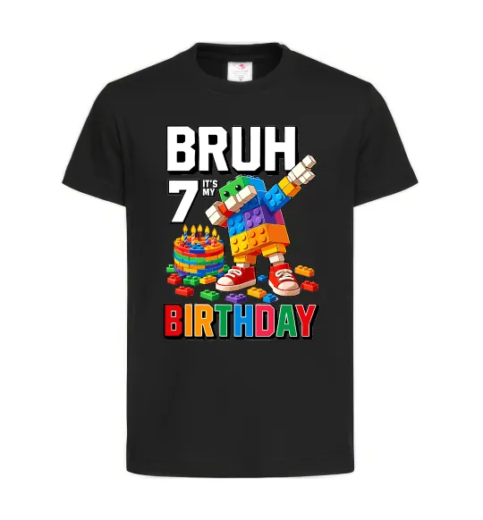 Дитяча футболка Lego 7 Birthday bruh Чорний фото