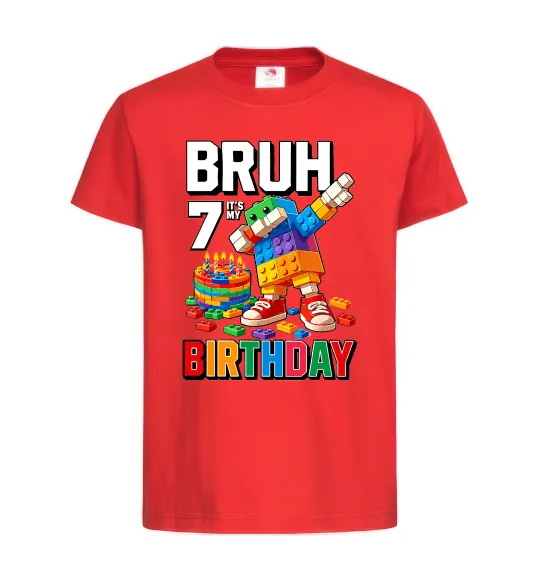 Дитяча футболка Lego 7 Birthday bruh Червоний фото