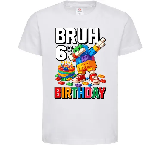 Дитяча футболка Lego 6 Birthday bruh Білий фото