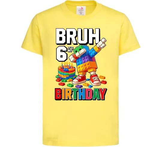 Дитяча футболка Lego 6 Birthday bruh Лимонний фото