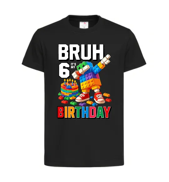 Дитяча футболка Lego 6 Birthday bruh Чорний фото