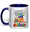 Чашка з кольоровою ручкою Lego 6 Birthday bruh Глибокий темно-синій фото