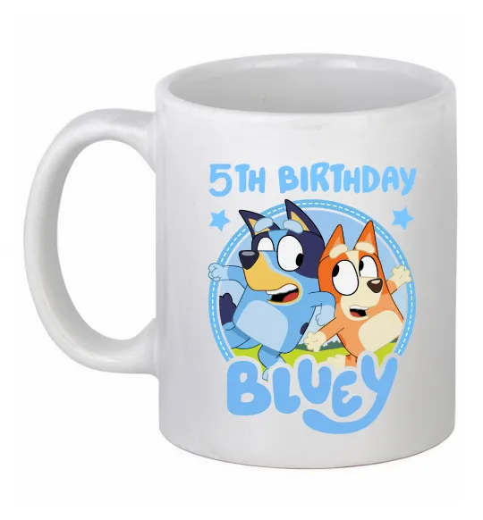 Чашка керамическая 5 Birthday Bluey Белый фото