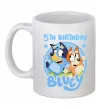Чашка керамическая 5 Birthday Bluey Белый фото