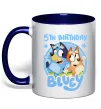 Чашка з кольоровою ручкою 5 Birthday Bluey Глибокий темно-синій фото