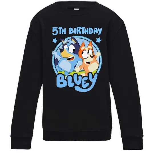 Детский Свитшот 5 Birthday Bluey Черный фото
