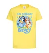 Дитяча футболка 4 Birthday Bluey Лимонний фото