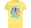 Дитяча футболка 3 Birthday Bluey Лимонний фото