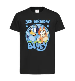 Дитяча футболка 3 Birthday Bluey Чорний фото
