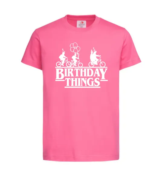 Дитяча футболка Birthday Things Яскраво-рожевий фото