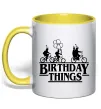 Чашка с цветной ручкой Birthday Things Лимонный фото