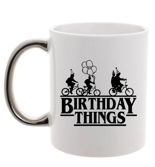 Чашка с цветной ручкой Birthday Things Серебро фото