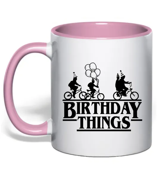 Чашка с цветной ручкой Birthday Things Нежно розовый фото