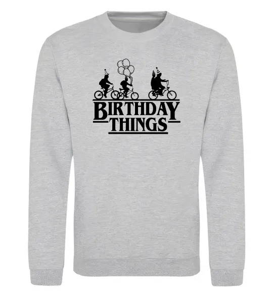 Свитшот Birthday Things Серый меланж фото