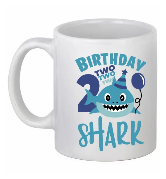Чашка керамическая Birthday Shark two two two Белый фото