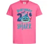 Детская футболка Birthday Shark two two two Ярко-розовый фото