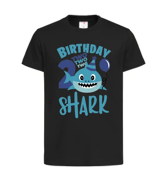 Детская футболка Birthday Shark two two two Черный фото